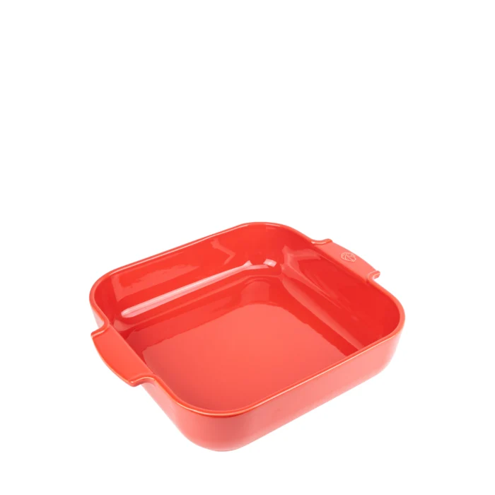 APPOLIA - Plat four en céramique carré rouge 36cm-14" !