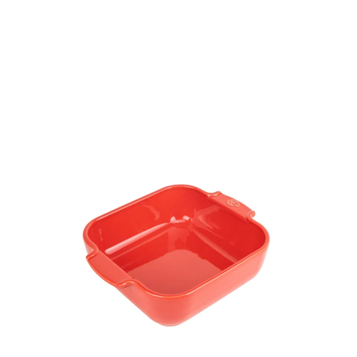 APPOLIA - Plat four en céramique carré rouge 21cm-8,25"