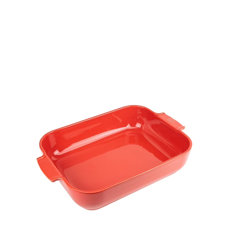 APPOLIA - Plat four en céramique rectangle rouge 40cm-16"