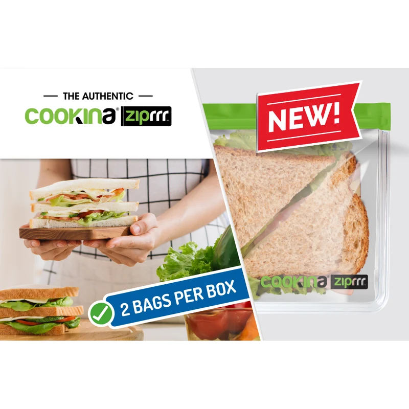 Cookina ZIPRRR - Sacs réutilisables à sandwich *