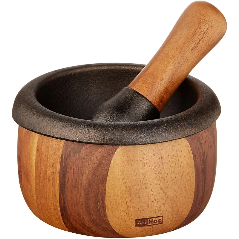 Mortier et Pilon en bois et fonte