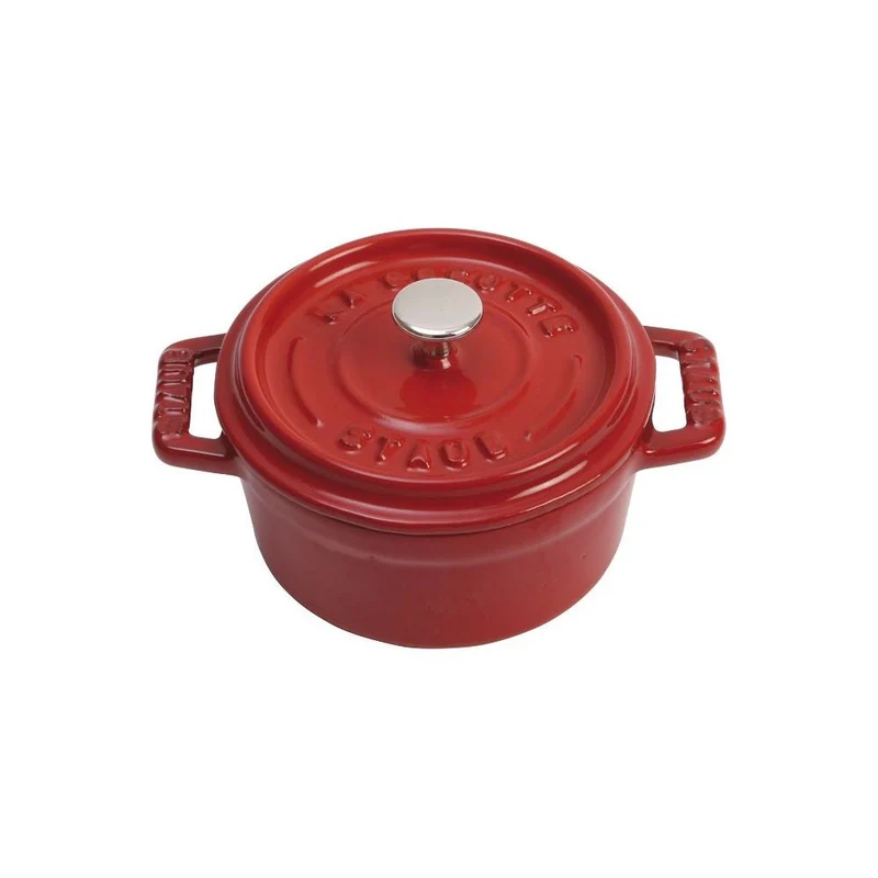 Mini Cocotte ronde fonte et émail rouge 4.5'' 10cm 0.25L ! !