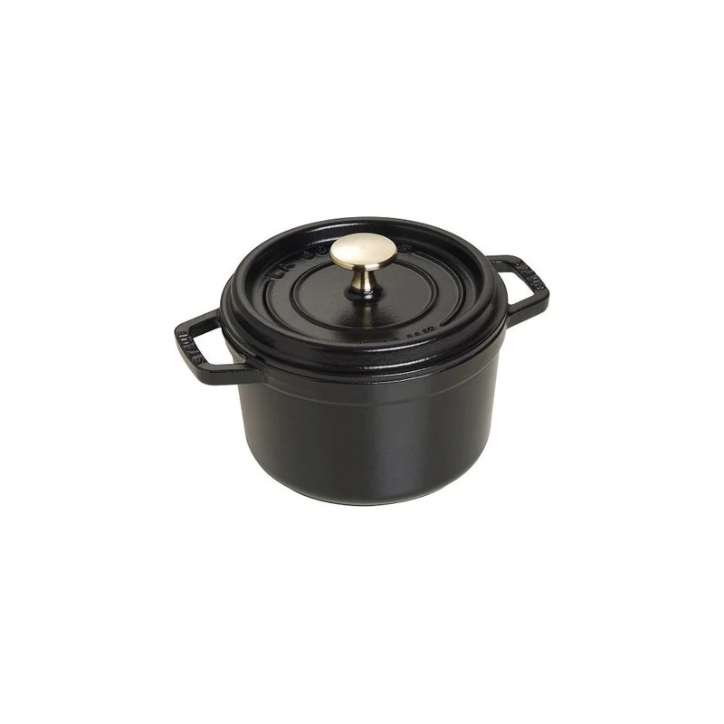 Cocotte ronde fonte et émail Noir 6.5'' 16cm 1.2L