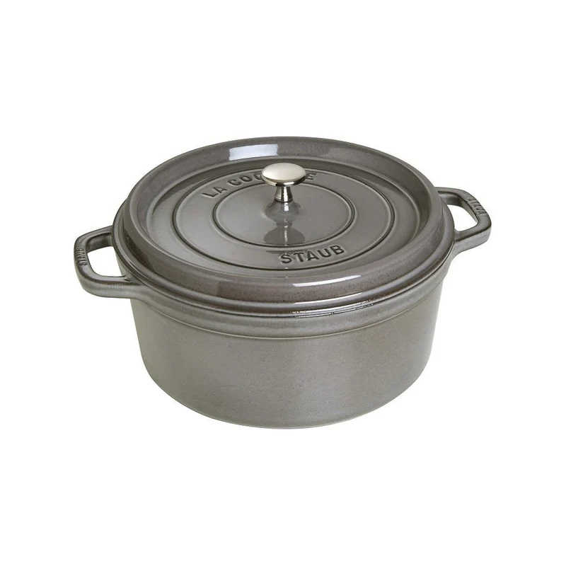 Cocotte ronde fonte et émail Grise 10'' 26cm 5.2L