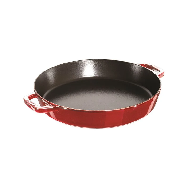 Poêle 2 anses en fonte et émail Rouge cerise 34cm - Staub !