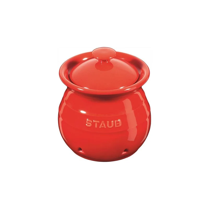 Pot à Ail en céramique Rouge par Staub