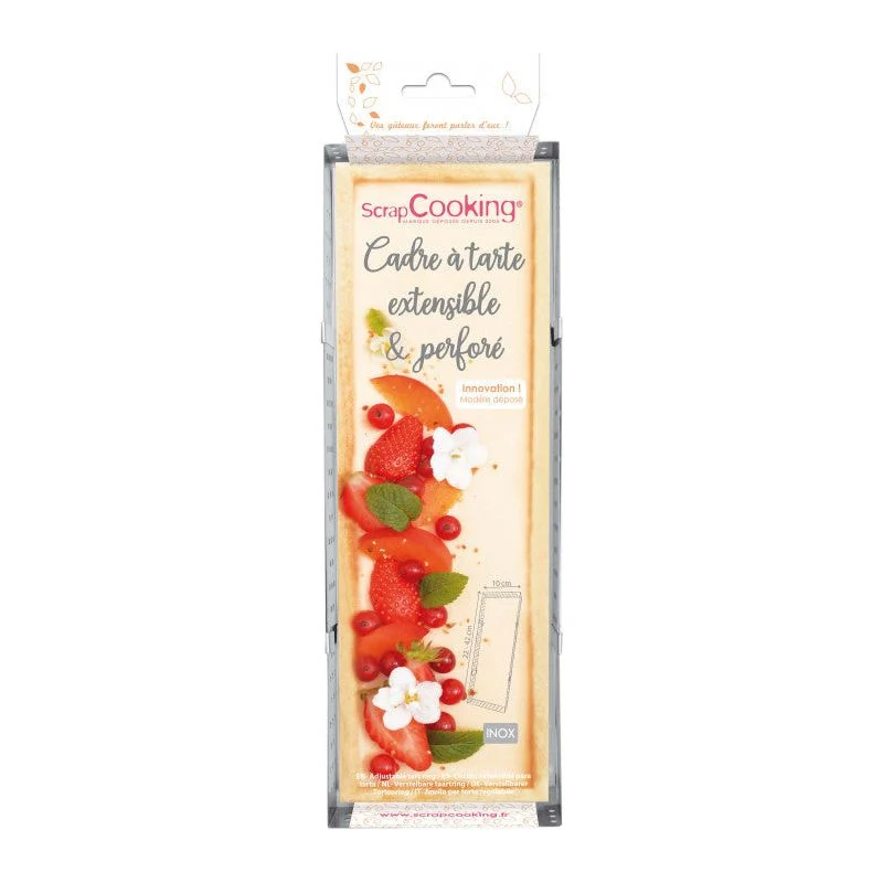 Cadre à tarte perforé extensible rectangle