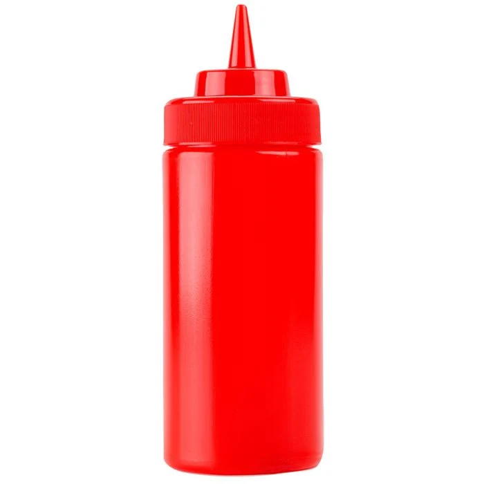 Bouteille à pression à ouverture large en plastique Rouge 12 Oz