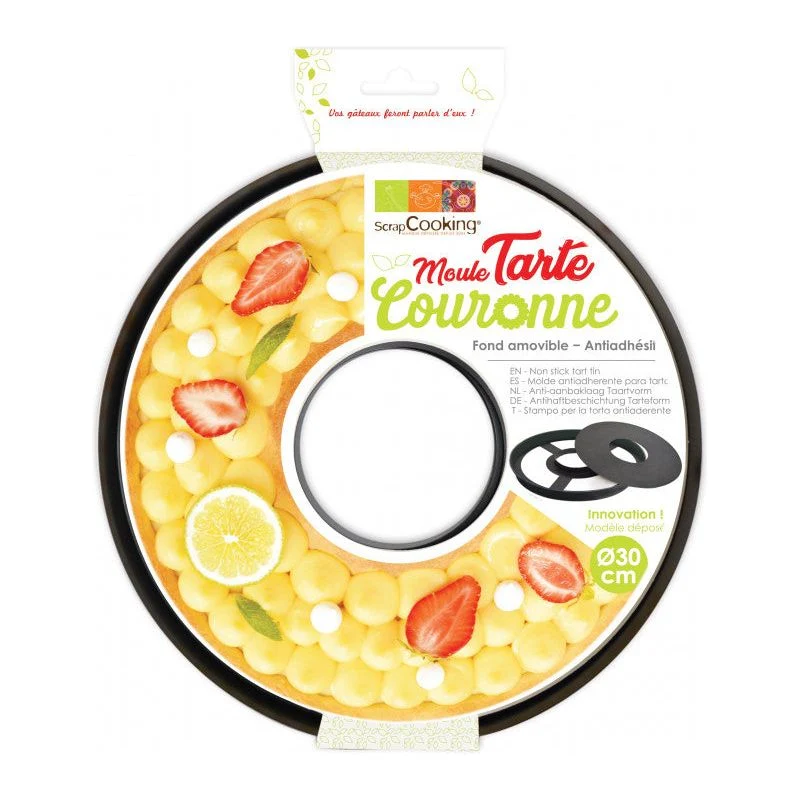 Moule tarte couronne de 30 cm avec un fond amovible et antiadhésif