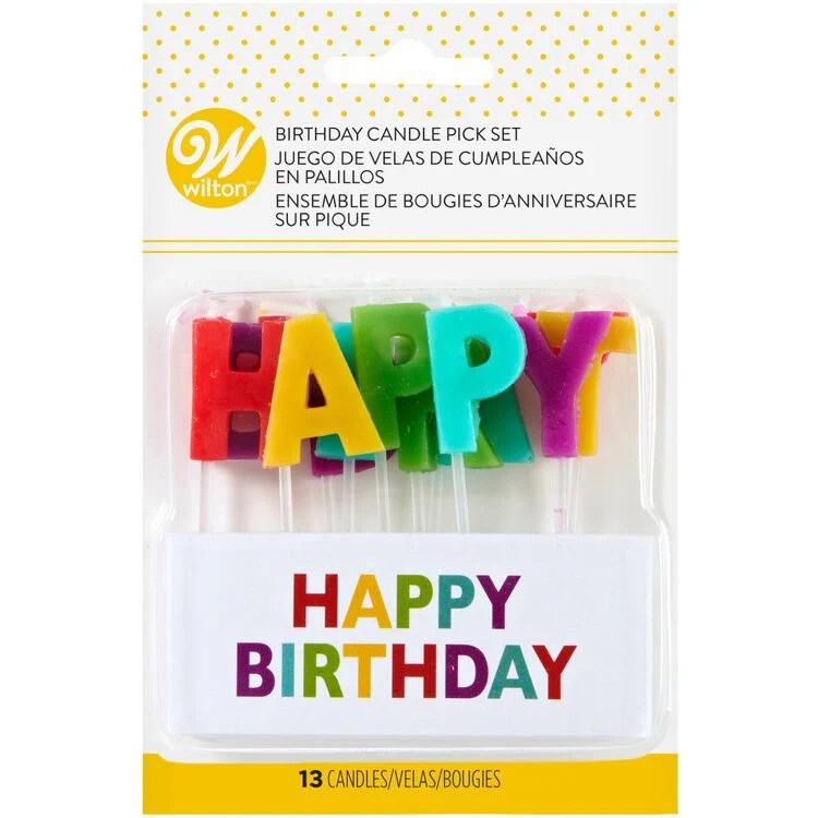 Ensemble de bougies d'anniversaire "Happy Birthday" sur pique