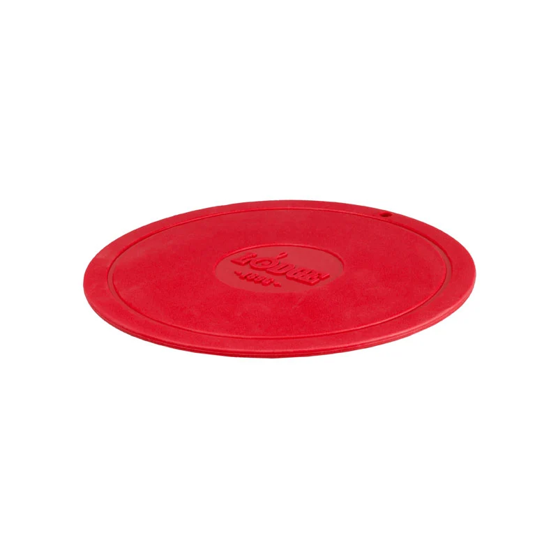 Dessous de plat rond en silicone rouge