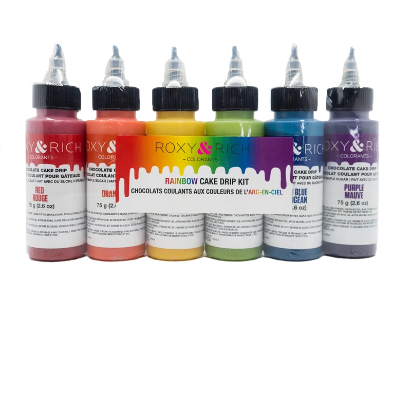 Chocolat Coulant pour Gâteau “Cake Drip” Couleurs de l'Arc-en-ciel - 6x75g