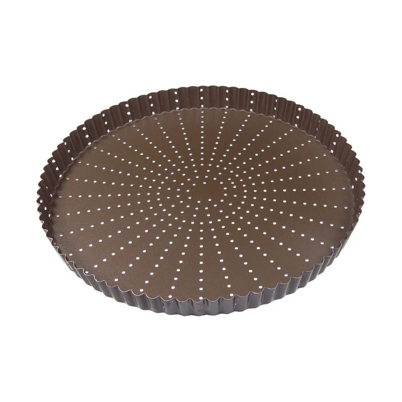 Moule à tarte cannelé perforé en acier 24cm