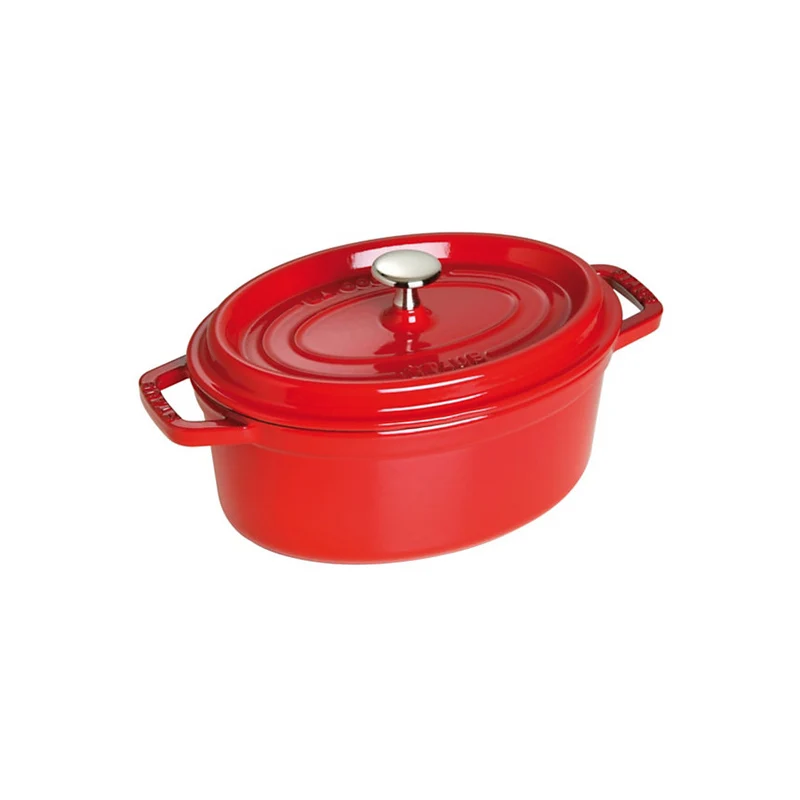 Cocotte ovale fonte et émail Rouge 33cm 6.7L