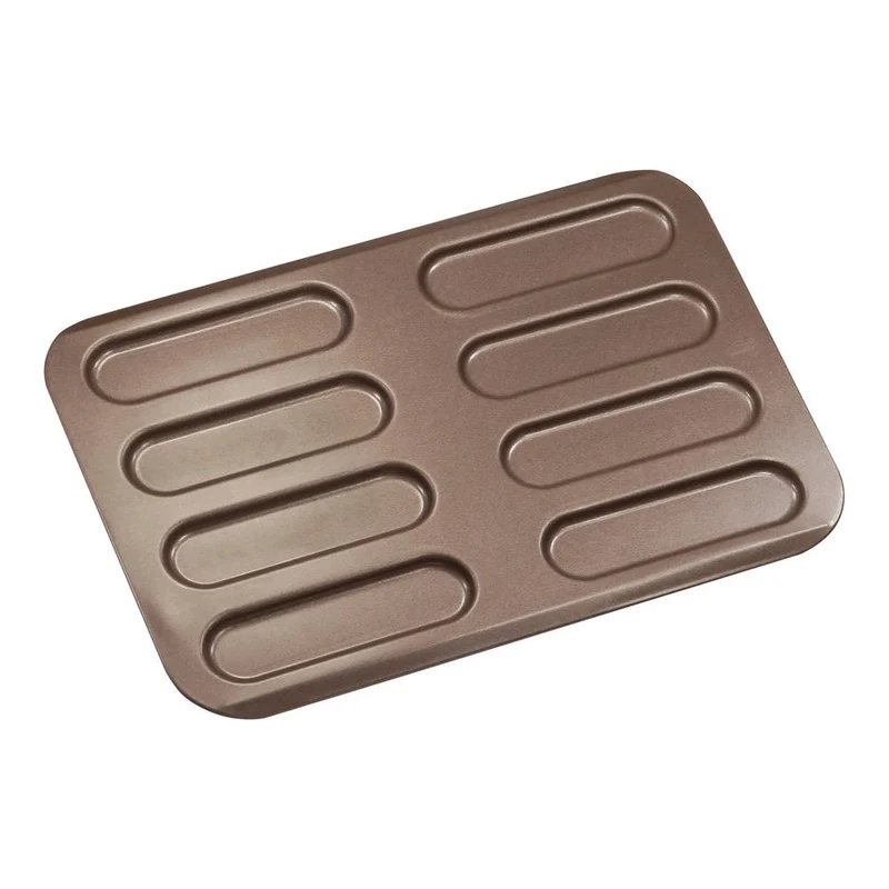 Plaque de cuisson antiadhésive en acier pour 8 éclairs