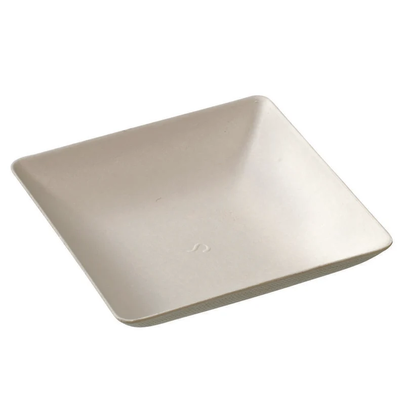 Mini Assiette Imagine pulpe de canne à sucre - 65 x 65 mm - paquet de 50