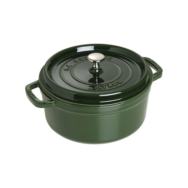 Cocotte ronde fonte et émail vert basilic 10'' 26cm 5.2L
