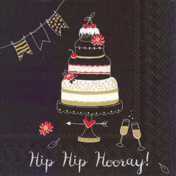 Serviette Cocktail Hip Hip Hourray