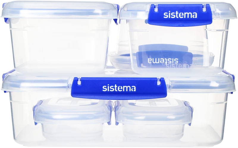 Sistema 6 Pack Klip It Plus Starter Pack Dark Blue Food Storage Containers