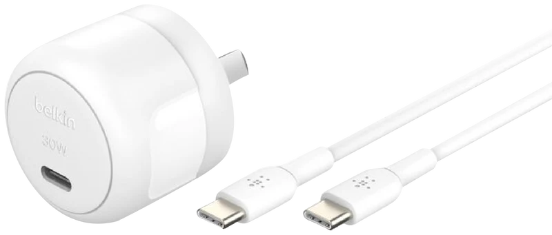 Belkin BoostCharge Compact USB-C Wall Charger 30W + USB-C to USB-C Cable