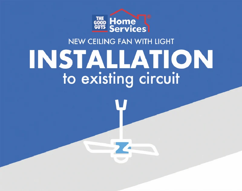 The Good Guys Home Services Ceiling fan with light new install wired to existing circuit