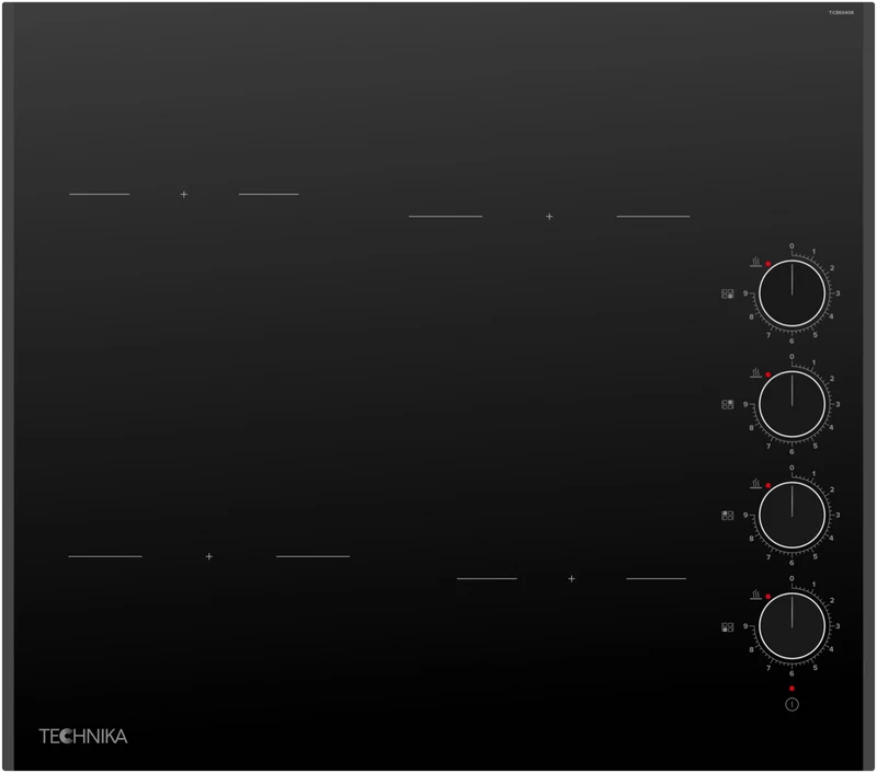 Technika 60cm 4 Zone Knob Control Ceramic Cooktop