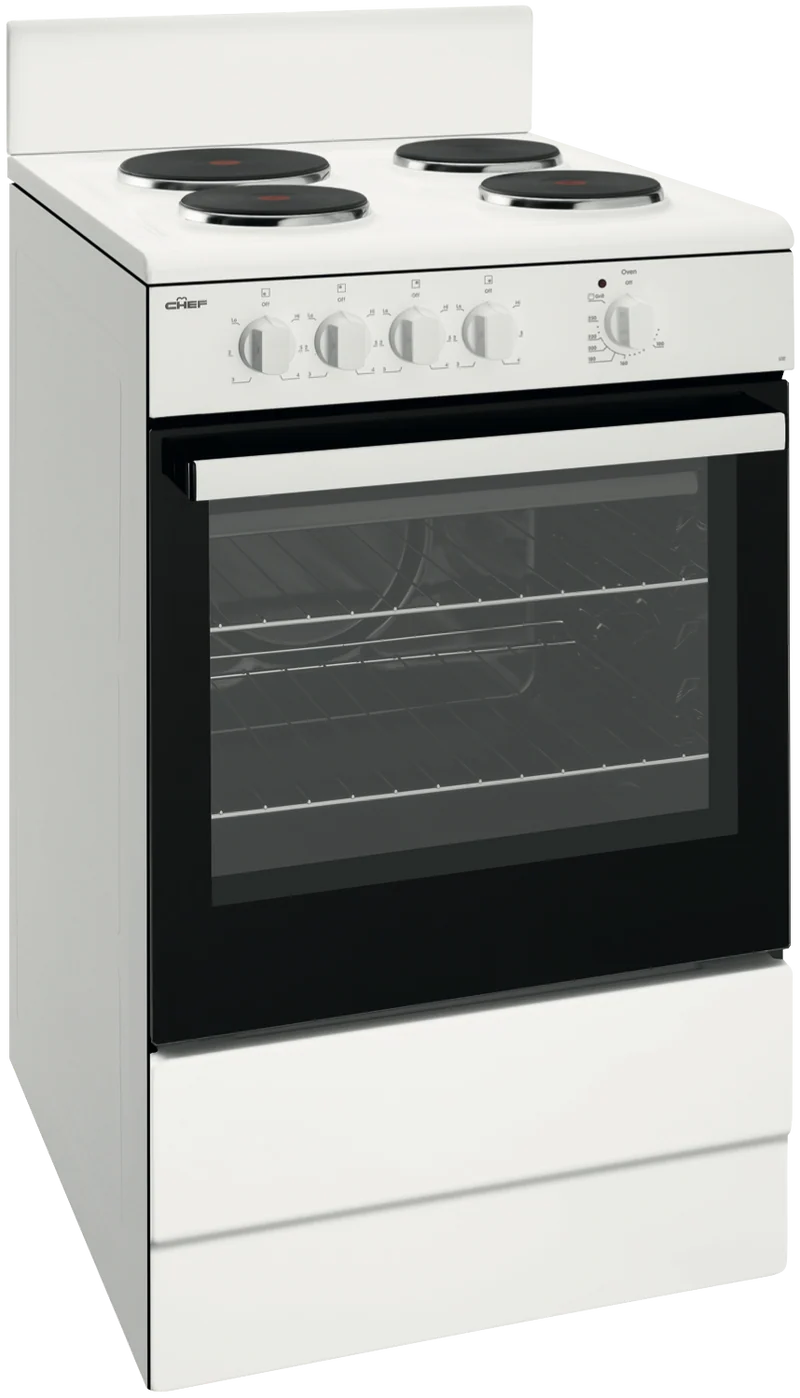 Chef 54cm Electric Freestanding Cooker, White