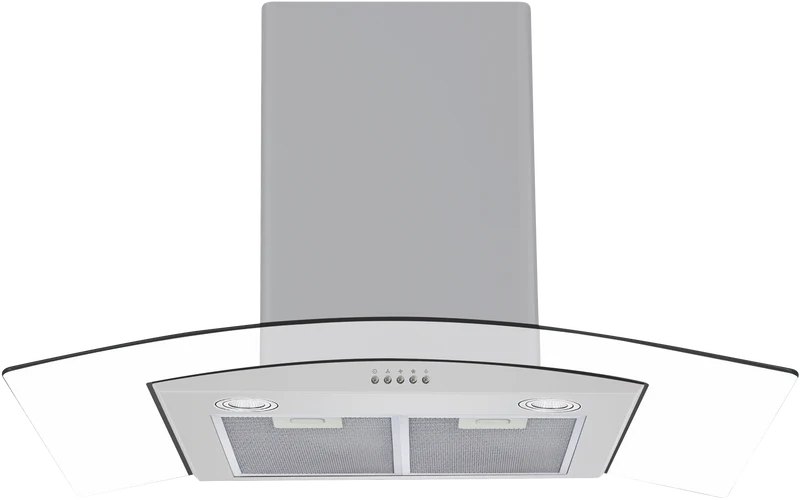 Solt 90cm Curved Glass Canopy Rangehood, Stainless Steel