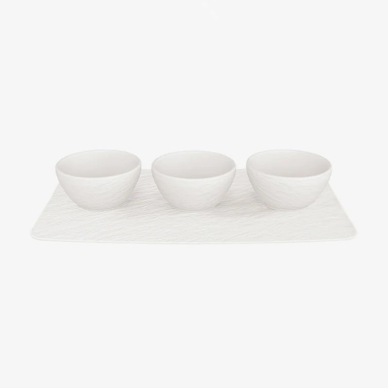 Villeroy & Boch | Manufacture Rock Blanc Dip Bowl & Tray Set