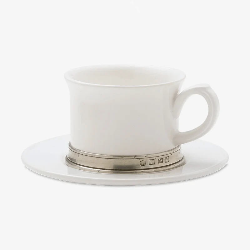Match | Convivio Cappuccino / Tea Cup with Saucer White