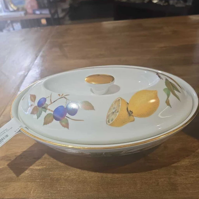 Royal Worcester Evesham Gold Oval Casserole Dish With Lid