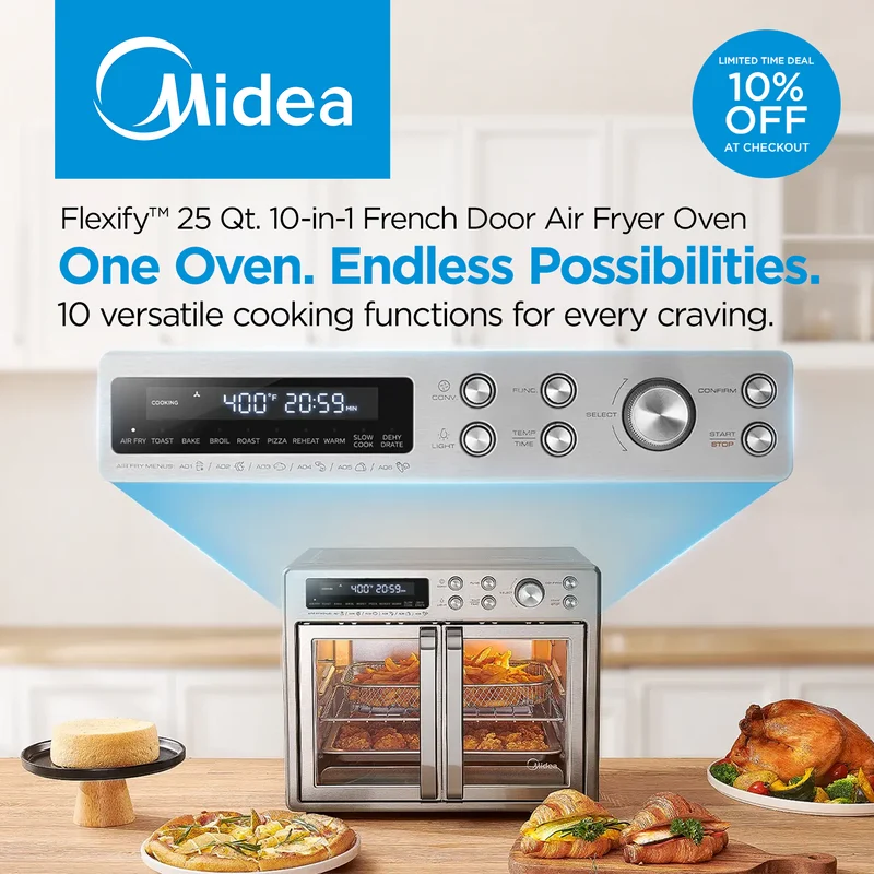 Flexify™ 25 Qt. 10-in-1 French Door Air Fryer Oven