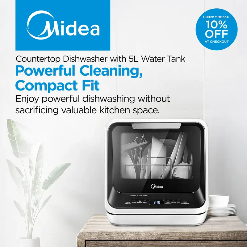 Countertop Dishwasher with 5L Water Tank