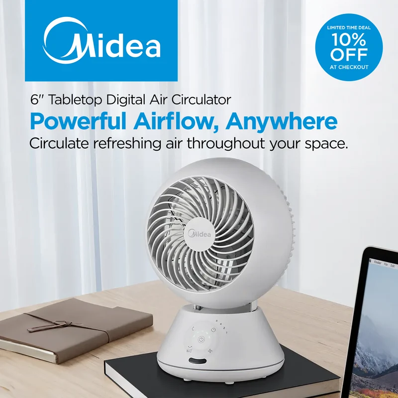 6” Tabletop Digital Air Circulator with Remote