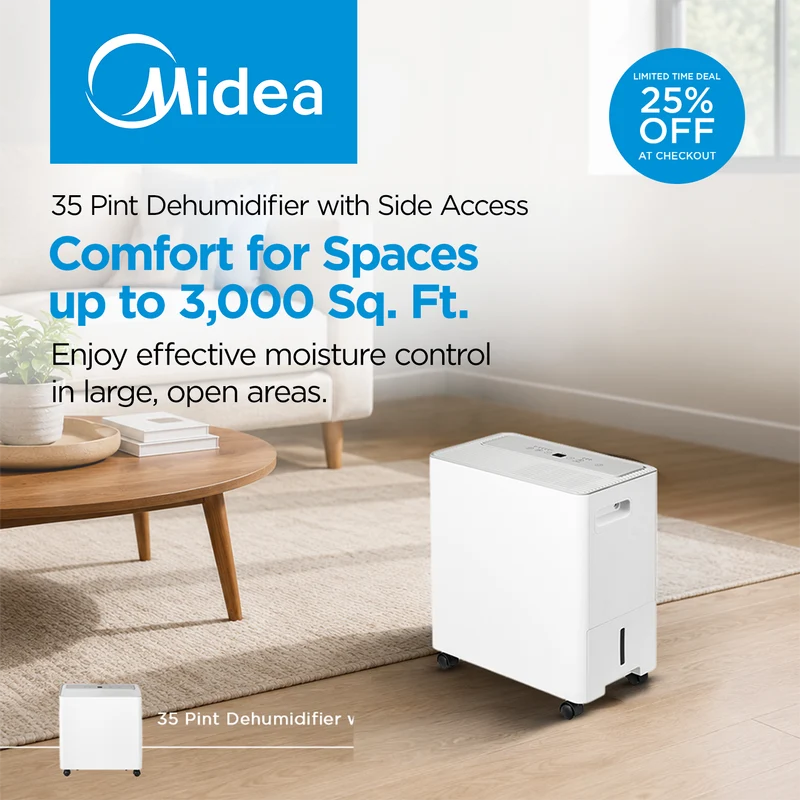 35 Pint Dehumidifier Side Access