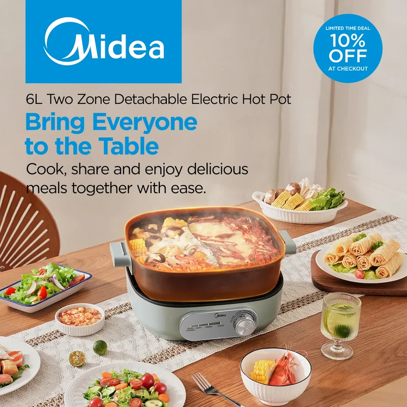 6L Two Zone Detachable Electric Hot Pot