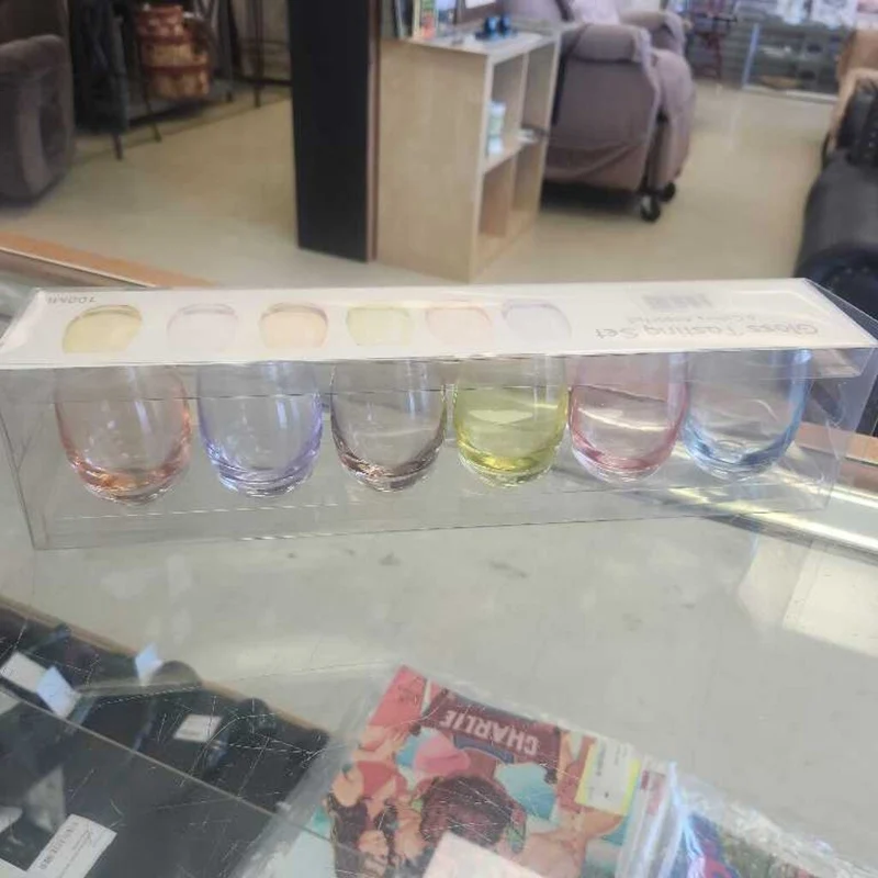 6 Color Assorted Glass Tasting Set