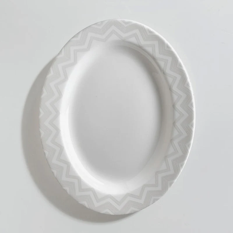 Missoni Home Dinnerware | Zig Zag White Oval Dish