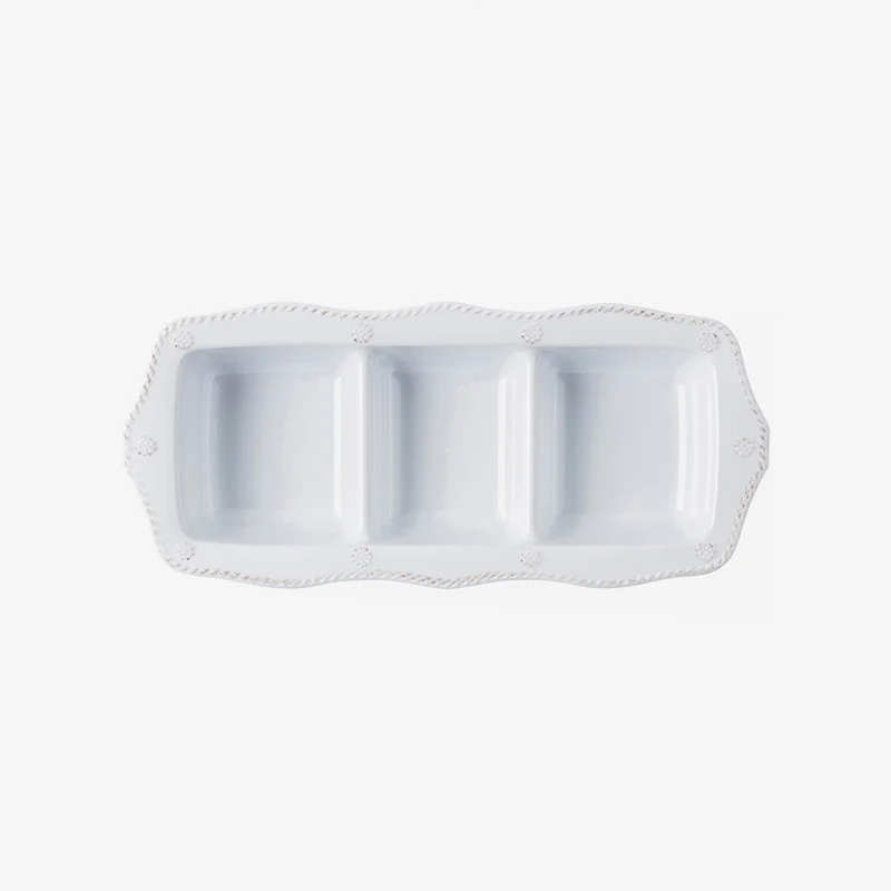 Juliska | Berry & Thread Melamine Triple Section Server - Whitewash