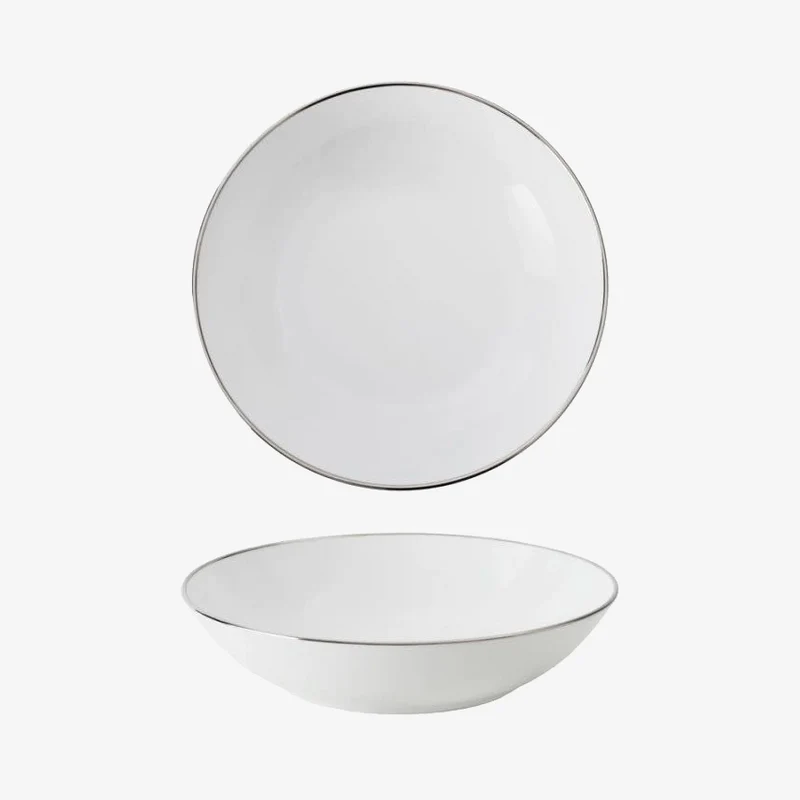 Christofle | Albi Soup-Cereal Bowl - Platinum Porcelain