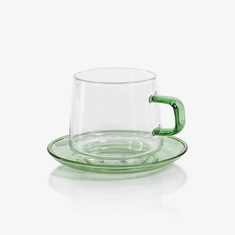 Zodax | Baglioni Glass Tea and Coffee Cup with Saucer Set